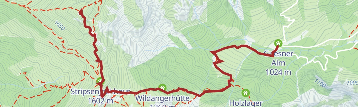 Route map: Griesenau - Stripsenjoch